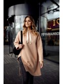 Übergroße isolierte Tunika mit asymmetrisch geschnittener Seite, Beige FI726 - Online-Shop - Boutique